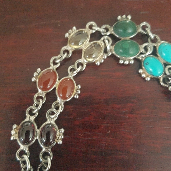 Sterling Silver Bracelet with Healing Stones - Picture 2 of 3